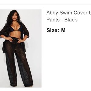 Fashion Nova Black Abby Swim Cover Up Set Med. NWT